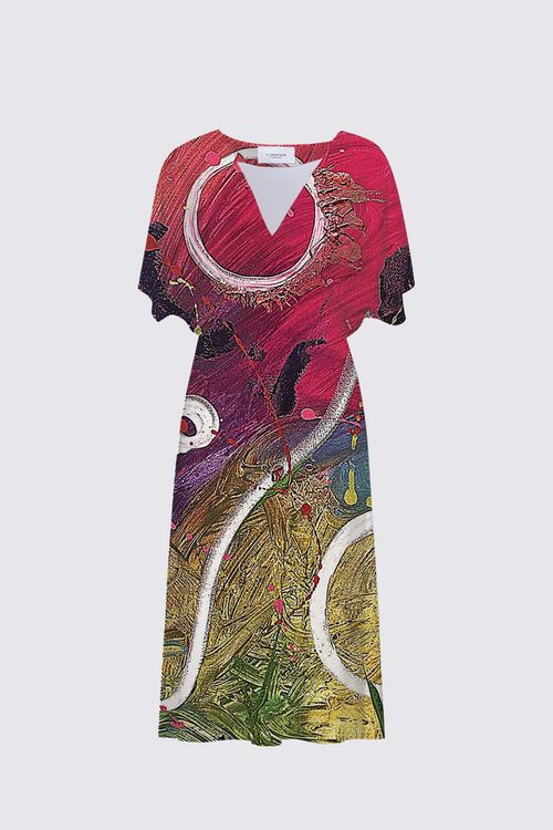 Sarah V-Neck Dress - Happiness
