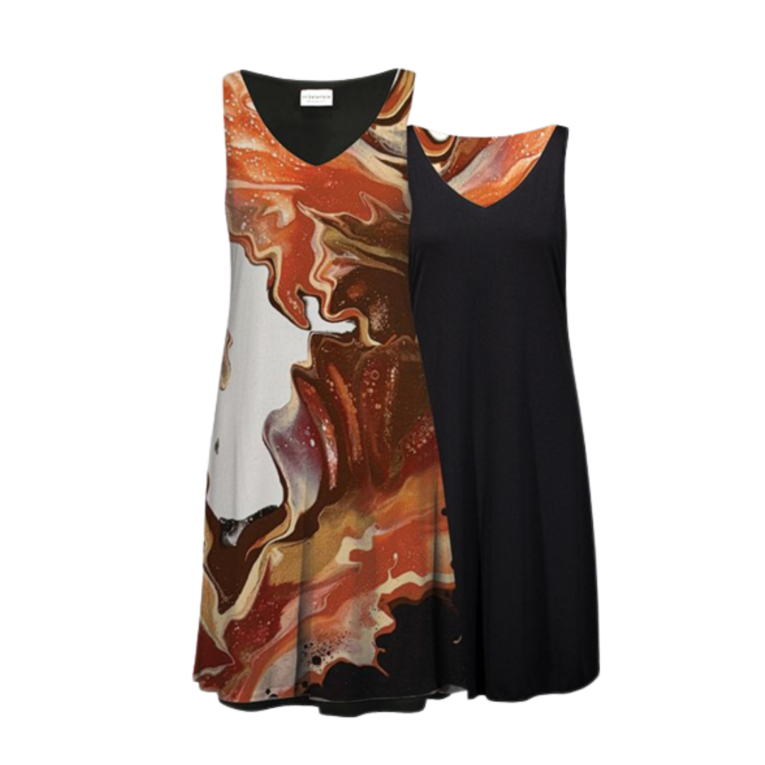 V Kate Dress - Black Flow