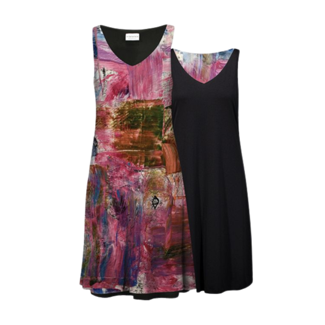 V Kate Dress - Pink Anstract