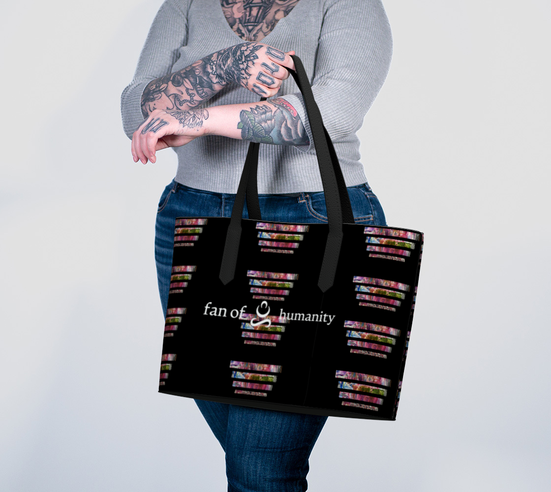 Vegan Leather Tote: Lines of Abstract Fun