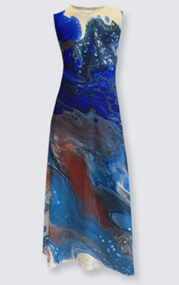 Lena Dress - Blueberry Waves