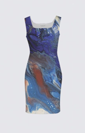 Amanda Dress - Blueberry waves