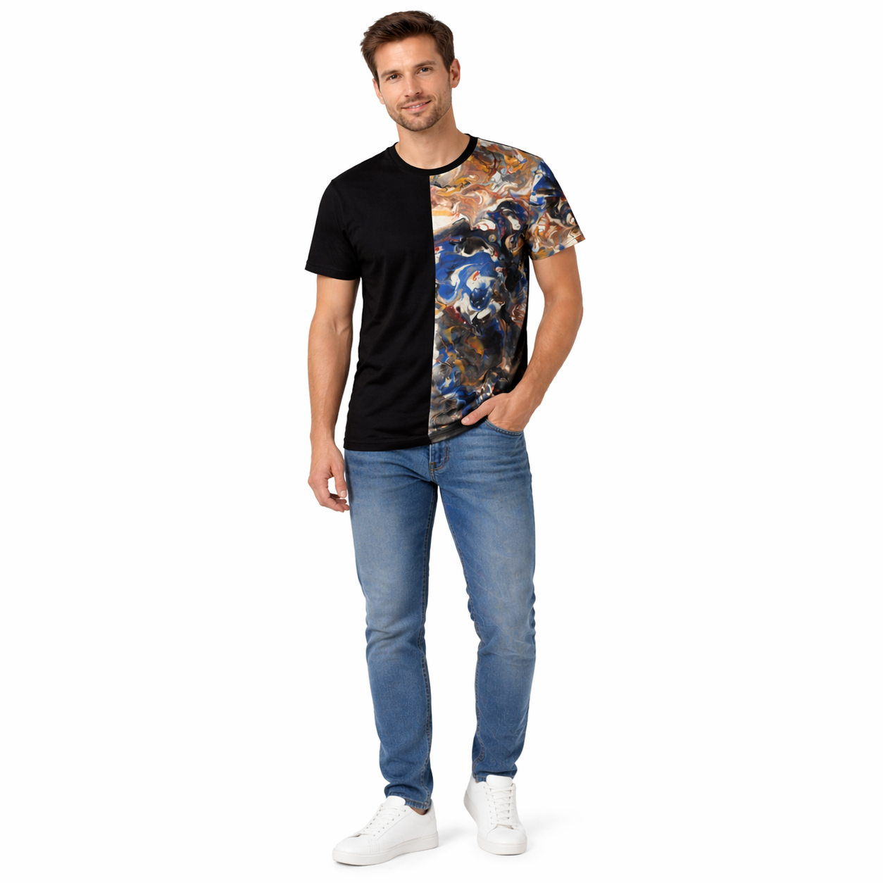 Men's Crewneck T-shirt - Original Art: Blue Haze