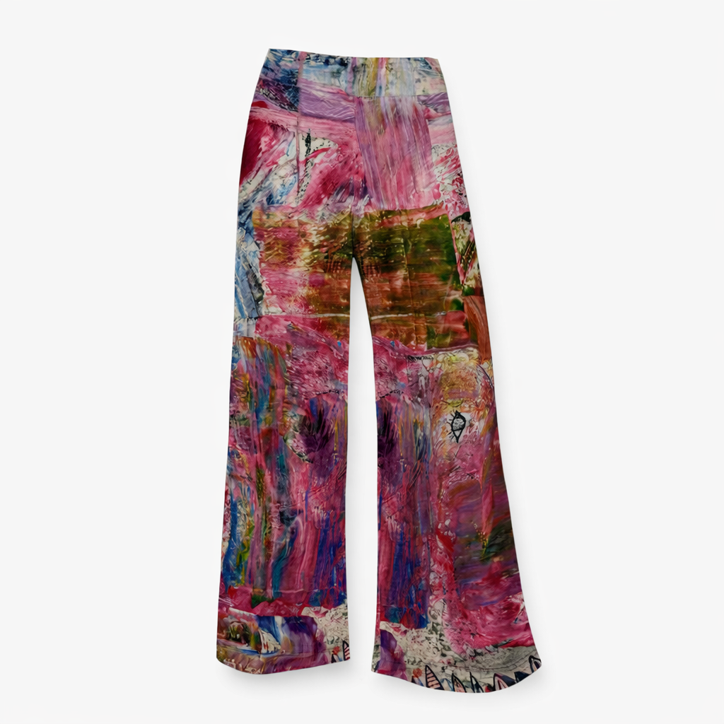 Alaina Palazzo PONTE Pants - Pink Abstract