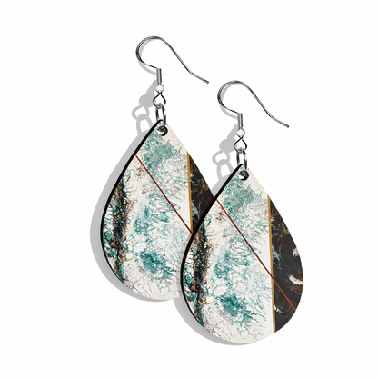 Pixie Earrings - Blue Black Flow