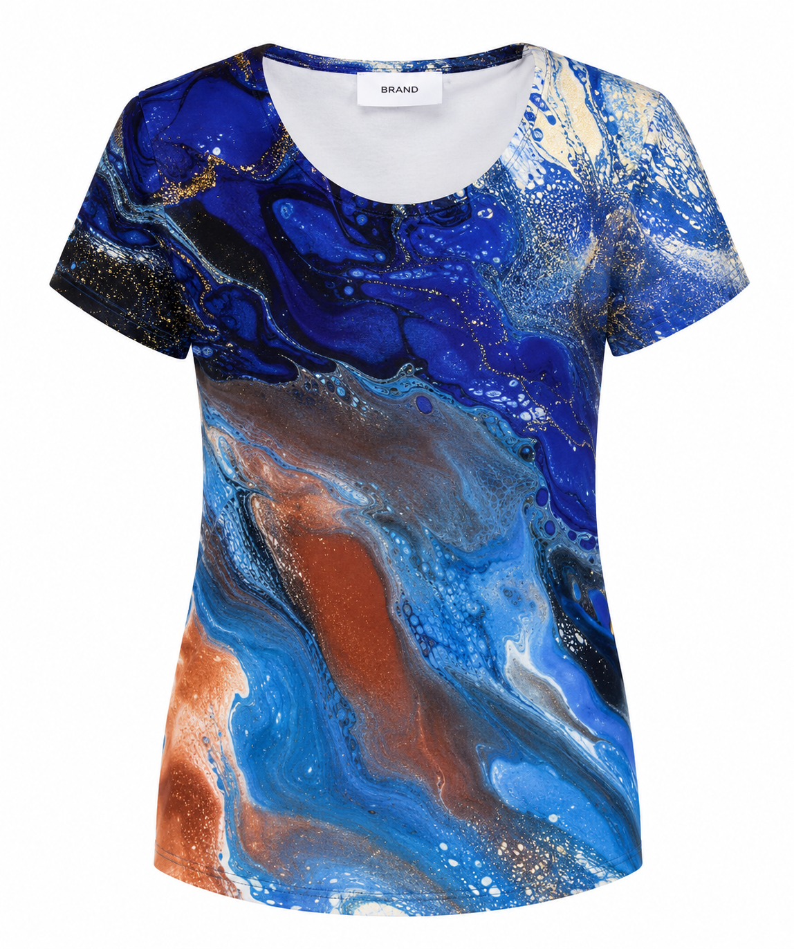 The V Neck Tee - Blueberry Waves