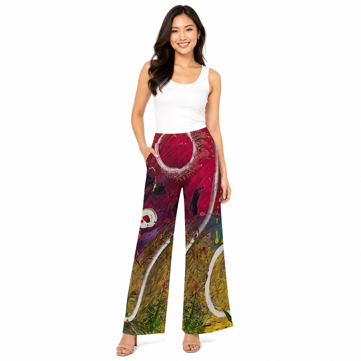 Alaina Palazzo PONTE Pants - Happiness