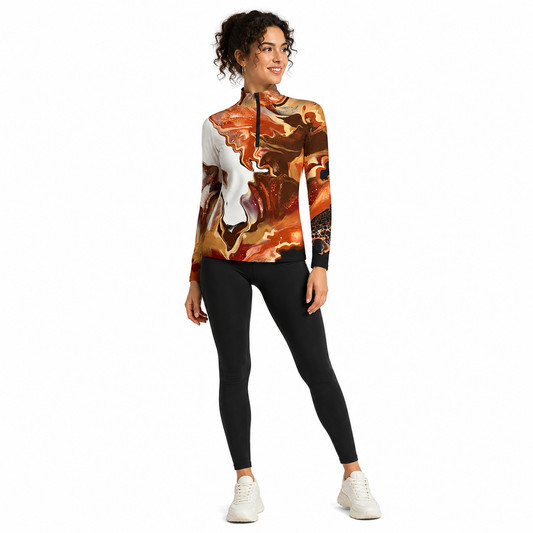 Jamie Half Zip Pull Over - Black Flow