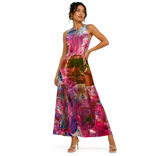 Lena Dress - Pink Abstract