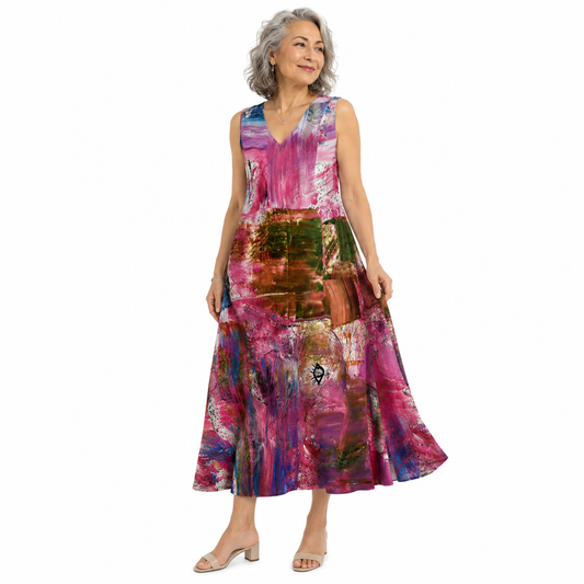 V Kate Dress - Pink Anstract