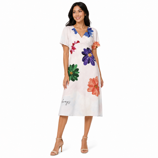 Sarah V-Neck Dress - Grace Always