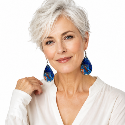 Pixie Earrings - Blueberry Waves