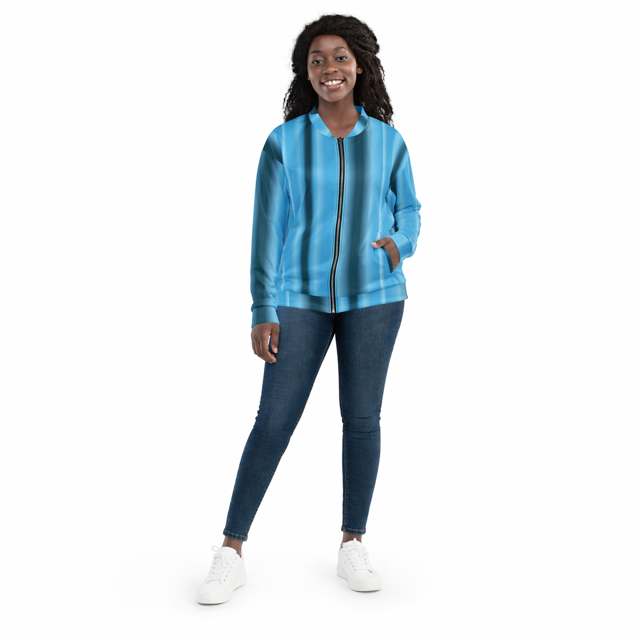 Unisex Bomber Jacket - Blue Gradient
