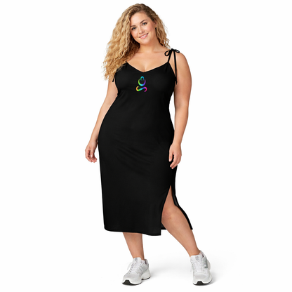 Tie-strap midi dress - Rainbow Symbol