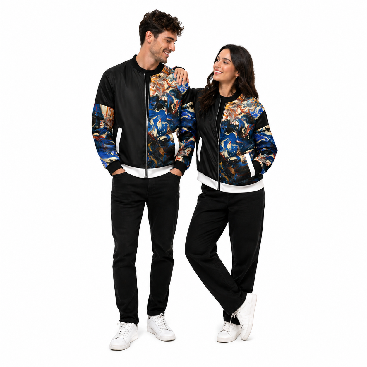 Unisex Bomber Jacket - Original Art Blue Haze