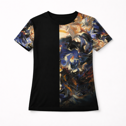 Women's Crewneck T-shirt - Original Art Blue Haze