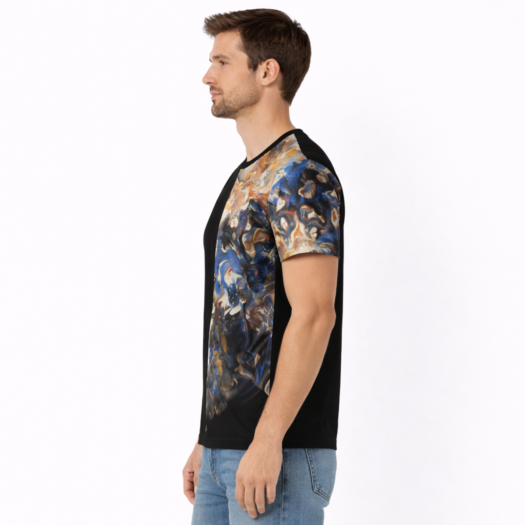Men's Crewneck T-shirt - Original Art: Blue Haze