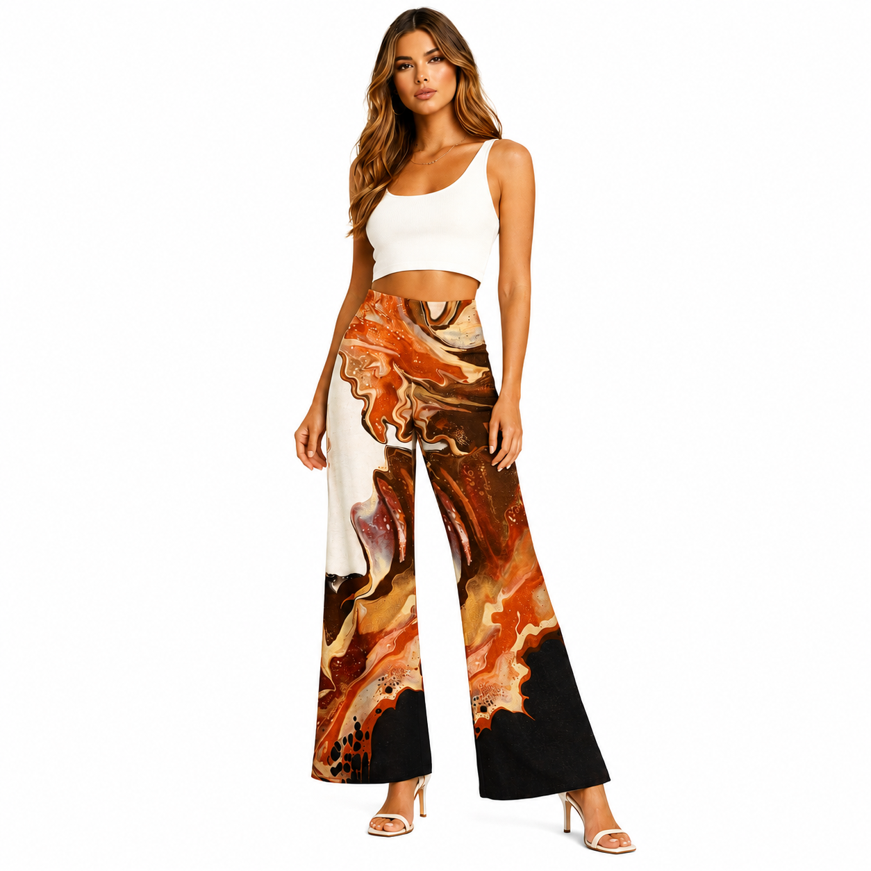 Alaina Palazzo PONTE Pants - Black Flow