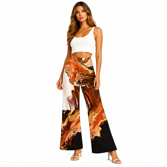 Alaina Palazzo PONTE Pants - Black Flow