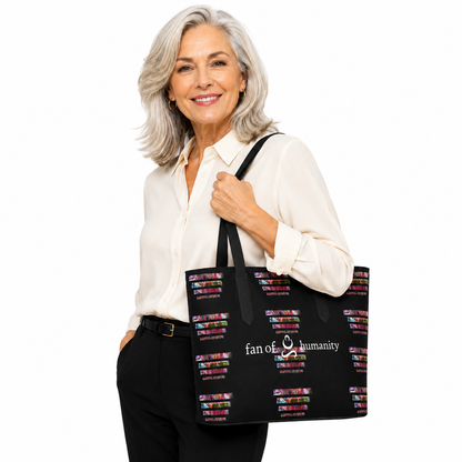 Vegan Leather Tote: Lines of Abstract Fun