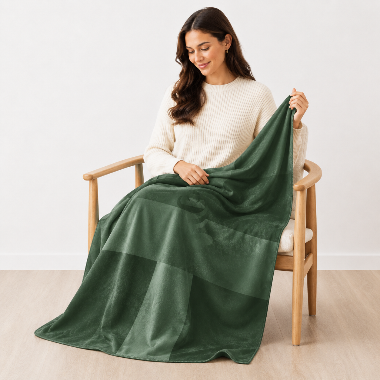 Sherpa blanket - Green Gradient with FOH Symbol