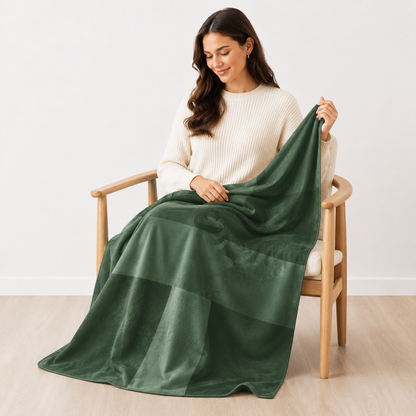 Sherpa blanket - Green Gradient with FOH Symbol