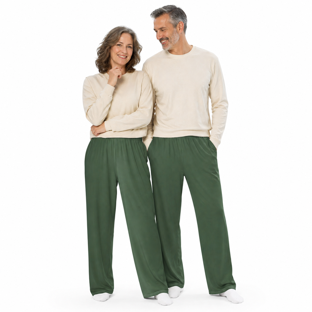 Unisex Wide-leg Comfy Pants - Green Gradient