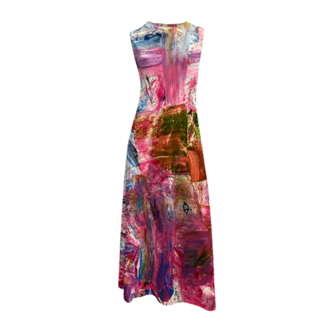 Lena Dress - Pink Abstract