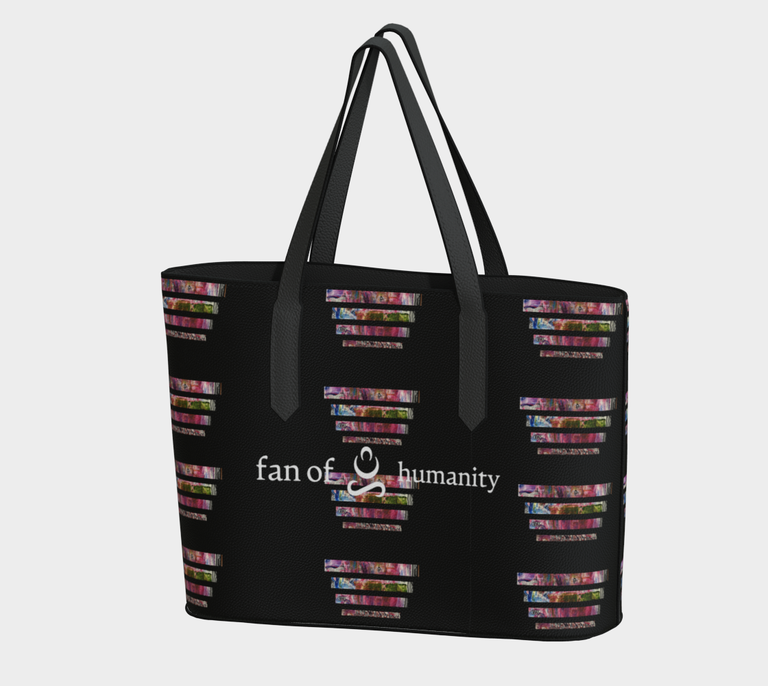 Vegan Leather Tote: Lines of Abstract Fun