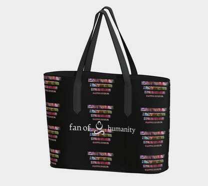 Vegan Leather Tote: Lines of Abstract Fun
